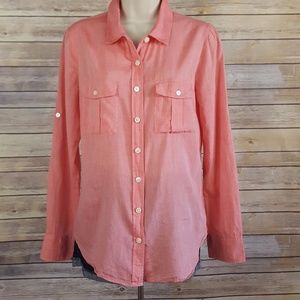 J. Crew button front with tab sleeves